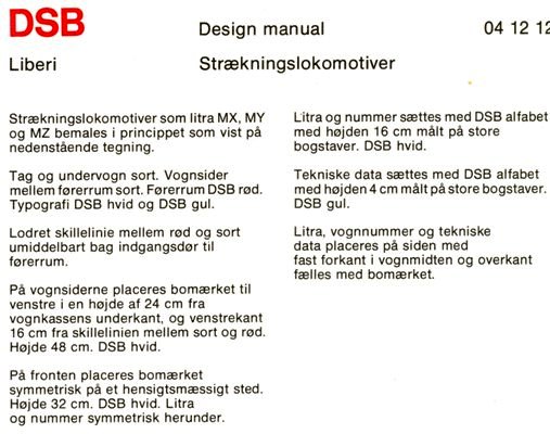 DSB designmanual MZ tekst